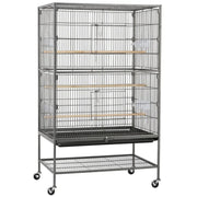 52″ H Large Parrot Cage Rolling Metal Bird Cage by Yaheetech