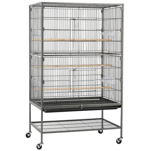 52″ H Large Parrot Cage Rolling Metal Bird Cage by Yaheetech