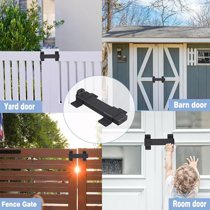 Gate Latches Flip Latch Bolt Latch Lock for Safety Door Black by salelink.co.nz