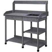 Garden Potting Bench with Basin Garden Work Bench Station by Yaheetech