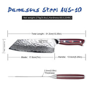 Keemake Nakiri Knife 7 Inch Damascus Steel Kitchen Chinese Meat Cleaver Knife by China Dropship