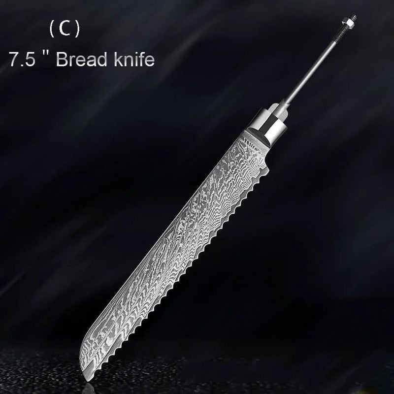 Damascus Knife Embryo High Hardness Kitchen Knives 6DPDMCR7 202mm by China Dropship
