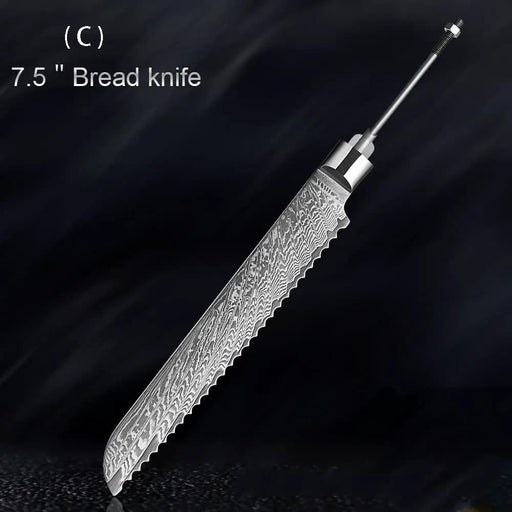 Damascus Knife Embryo High Hardness Kitchen Knives 8DPDMCR4 185mm by China Dropship