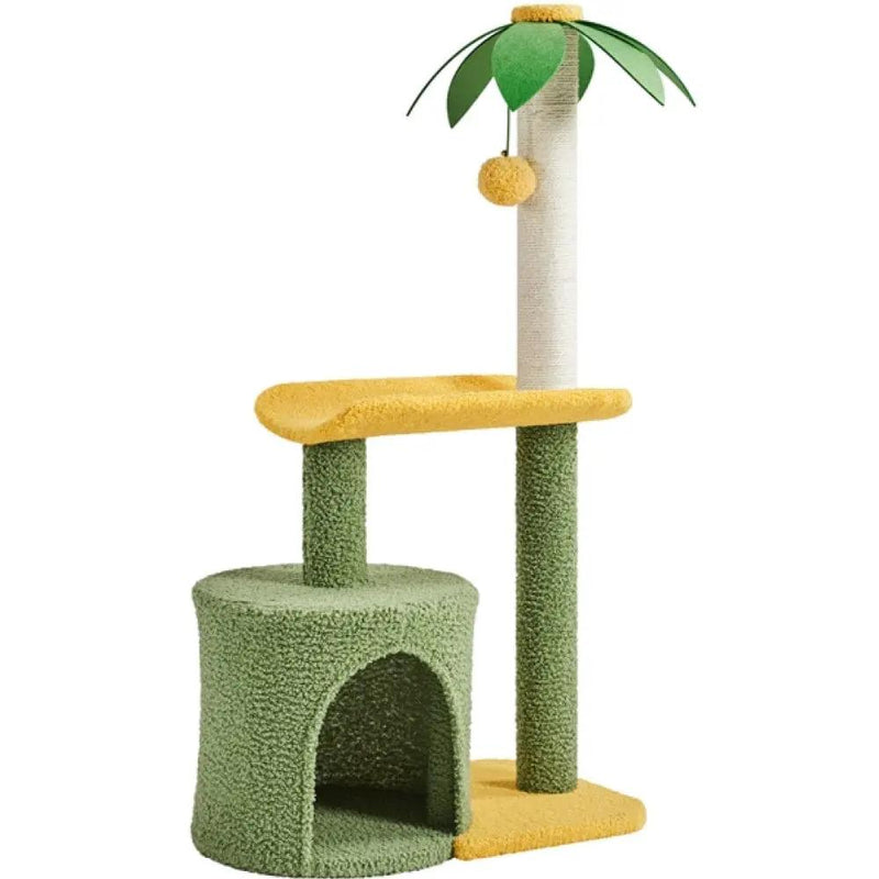 Coconut Palm Cat Tree Cat Scratching Post with Natural Sisal Rope by Yaheetech