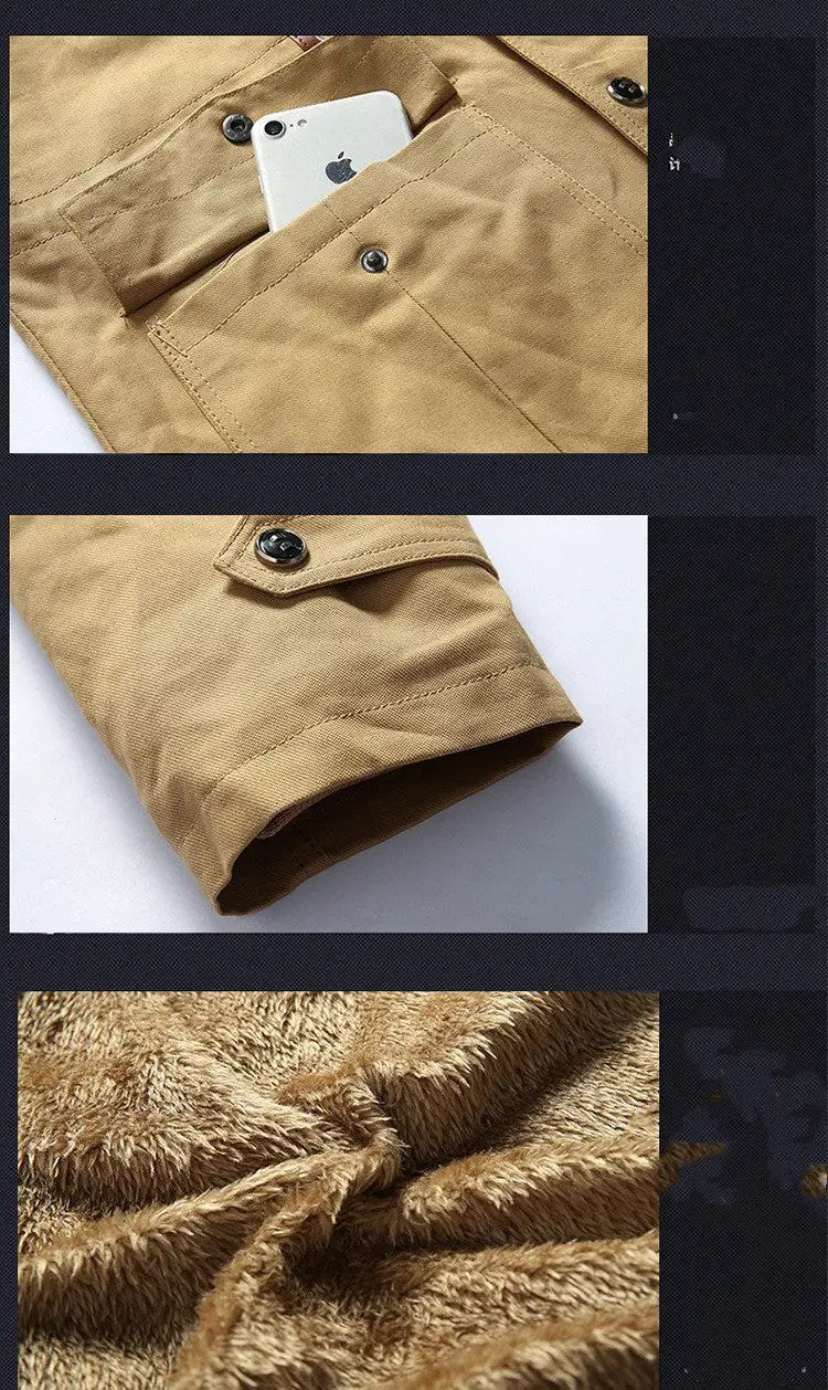 Men's Hooded Cotton Jacket — Removable Velvet Lining | Casual Winter Coat by Mead's Supply & Equipment Outfitters limited