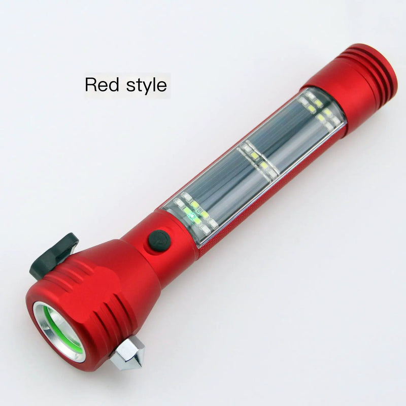 Mead's Supply & Equipment Outfitters limited Flashlights High-Power Solar Rechargeable Flashlight with Emergency Hammer High-Power Solar Rechargeable Flashlight with Emergency Hammer