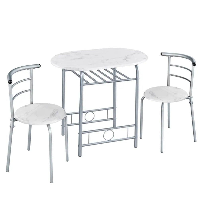 Space Saving Dining Table Set Modern Round Dining Table Set for 2 by Yaheetech