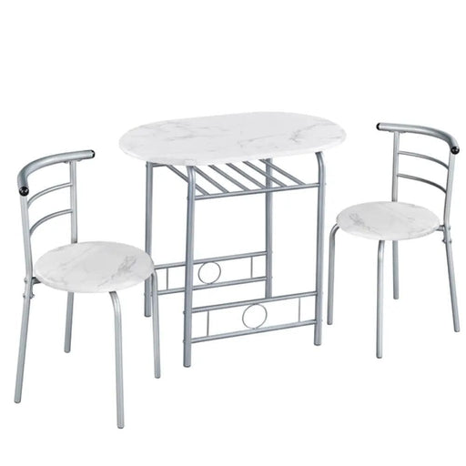 Yaheetech Space Saving Dining Table Set Modern Round Dining Table Set for 2 Space Saving Dining Table Set Modern Round Dining Table Set for 2