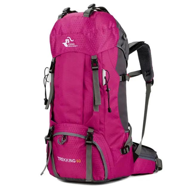Mead's Supply & Equipment Outfitters limited Backpacks & Hiking Bags 60L Hiking Backpack with Rain Cover — Lightweight Nylon Trekking Pack 60L Hiking Backpack with Rain Cover — Lightweight Nylon Trekking Pack