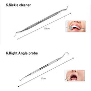 6PCS Dental Hygiene Tools Teeth Cleaning Kits Mirror Scraper Pick Scaler Tweezer by salelink.co.nz