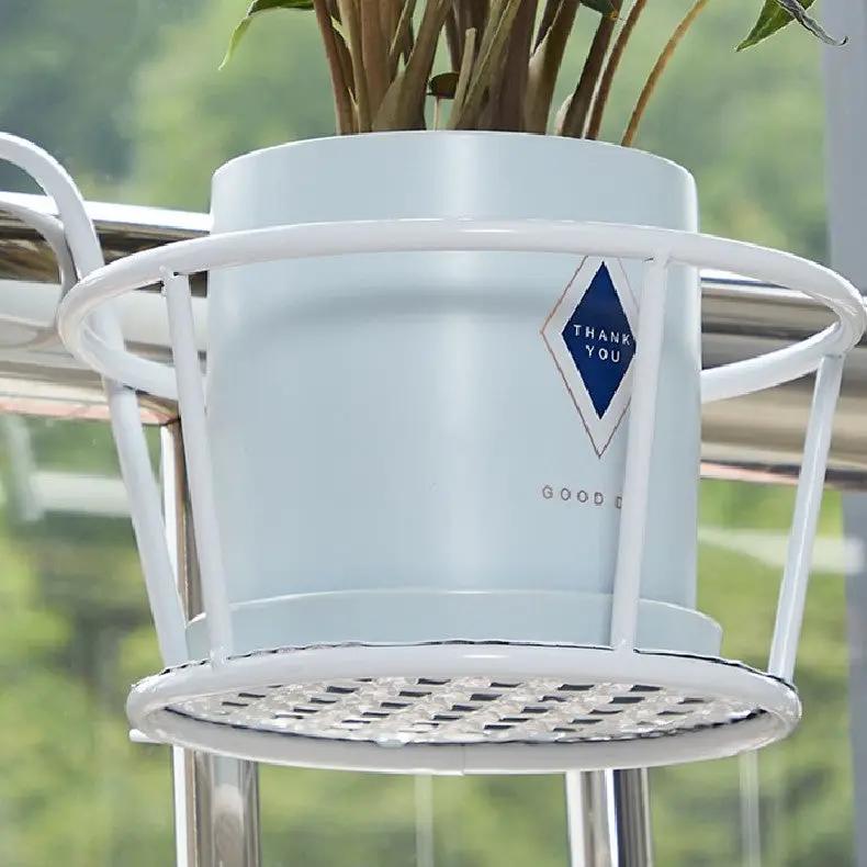 3pcs White Flower Plant Rack Holder Balcony Stand Metal by salelink.co.nz