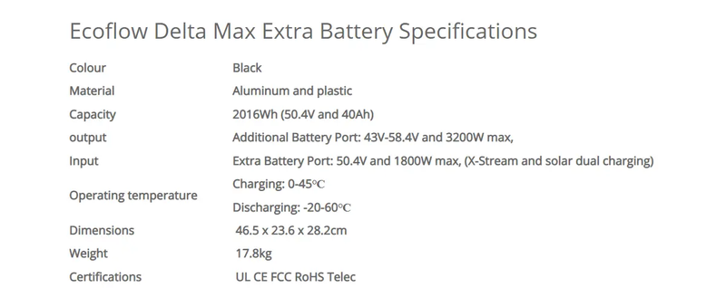 EcoFlow Delta Max Extra Battery by salelink.co.nz