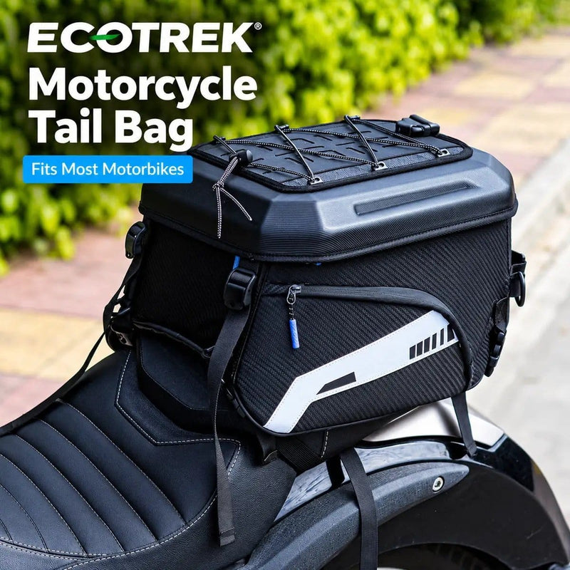 ECOTREK Motorcycle Tail Bags ECOTREK 35L Expandable Motorcycle Tail Bag – Hard Shell Rear Seat Helmet Bag BQF1172 ECOTREK 35L Expandable Motorcycle Tail Bag – Hard Shell Rear Seat Helmet Bag BQF1172