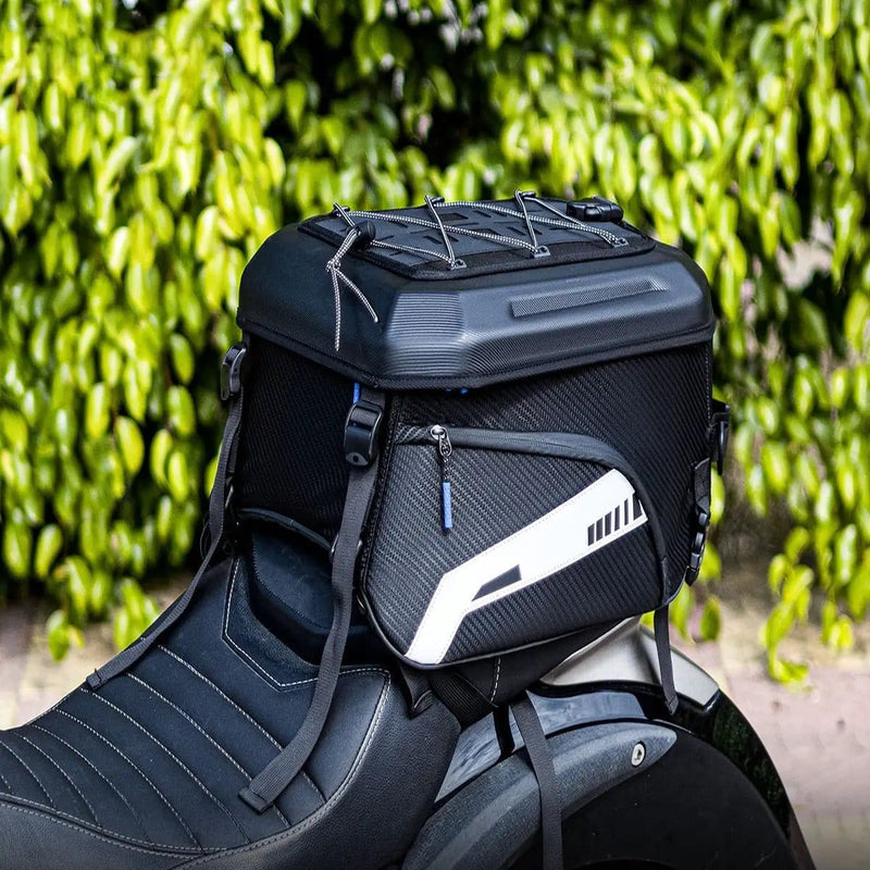 ECOTREK Motorcycle Tail Bags ECOTREK 35L Expandable Motorcycle Tail Bag – Hard Shell Rear Seat Helmet Bag BQF1172 ECOTREK 35L Expandable Motorcycle Tail Bag – Hard Shell Rear Seat Helmet Bag BQF1172
