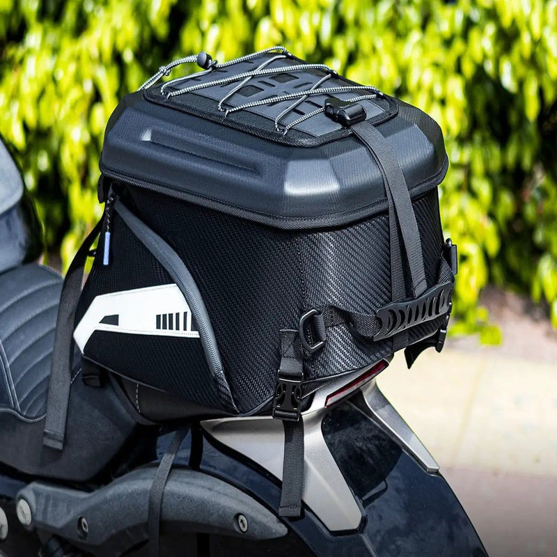 ECOTREK Motorcycle Tail Bags ECOTREK 35L Expandable Motorcycle Tail Bag – Hard Shell Rear Seat Helmet Bag BQF1172 ECOTREK 35L Expandable Motorcycle Tail Bag – Hard Shell Rear Seat Helmet Bag BQF1172