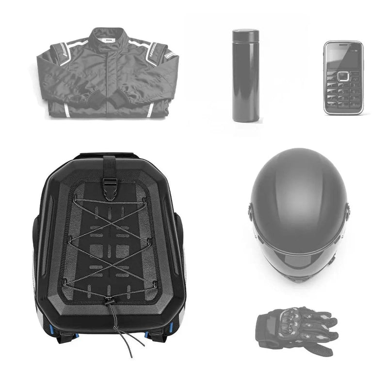ECOTREK Motorcycle Tail Bags ECOTREK 35L Expandable Motorcycle Tail Bag – Hard Shell Rear Seat Helmet Bag BQF1172 ECOTREK 35L Expandable Motorcycle Tail Bag – Hard Shell Rear Seat Helmet Bag BQF1172