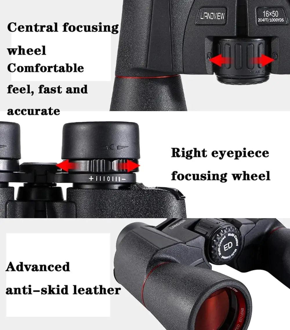 China China ED1650Black ED Binoculars 16x50 Long Range Super-Multi Coating Powerful Bak4 Astronomical Telescope Birdwatching For Outdoor Hunting Tourism