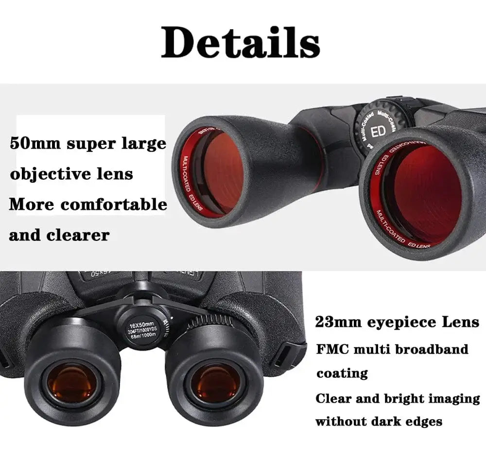 China China ED1650Black ED Binoculars 16x50 Long Range Super-Multi Coating Powerful Bak4 Astronomical Telescope Birdwatching For Outdoor Hunting Tourism