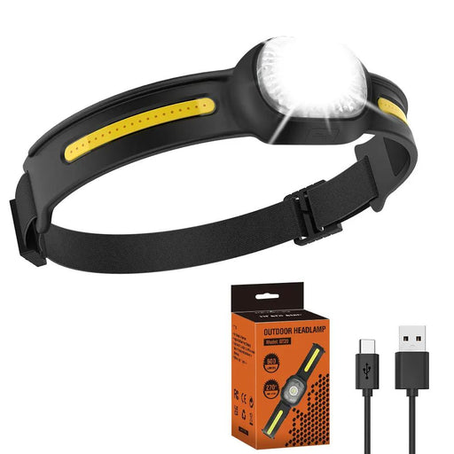 BROUIT COB LED Headlamp Sensor Head Light Rechargeable Flashlight For Emergency by China Dropship