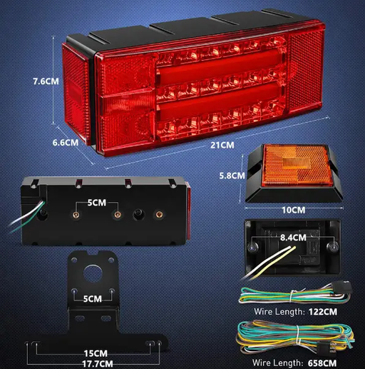 2PCS LED Trailer Lights Kit for 12V Trailer Boat Camper RV Trucks Snowmobile by salelink.co.nz