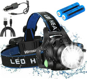 Super Bright Powerful Headlamp LED Head Torch USB Rechargeable Headlight Head Lamp by China Dropship