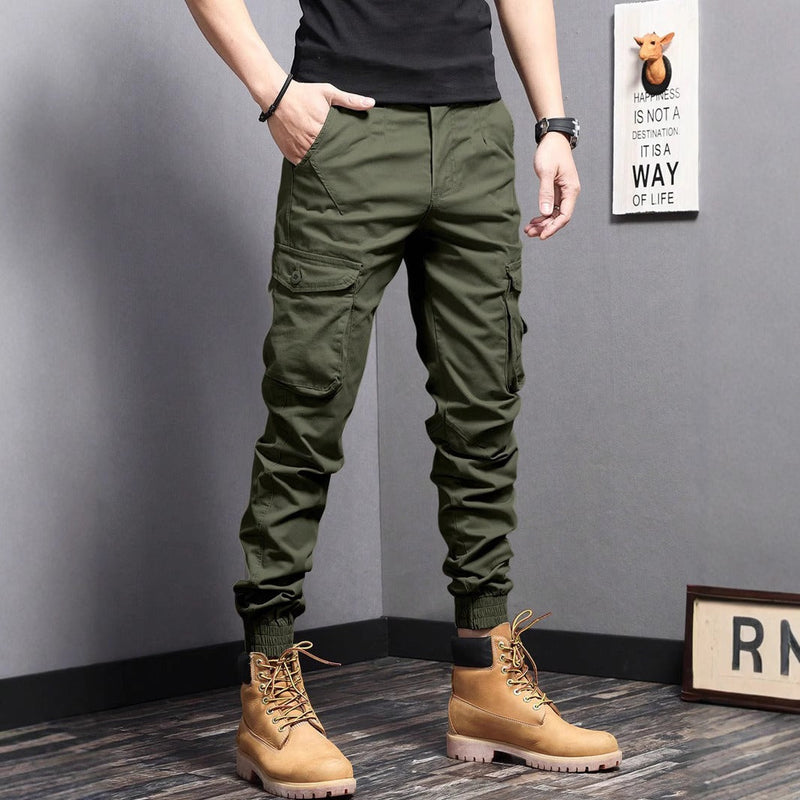 Men's Cotton Cargo Pants With Breathable Fabric And Multiple Pockets For Hiking