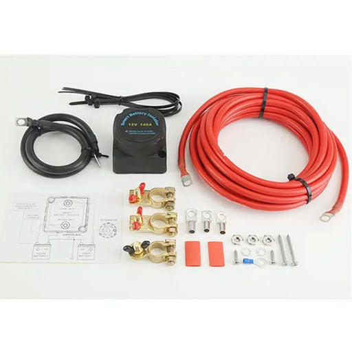 12V Dual Battery System Kit 140A Smart Isolator Cable Charger Wiring Tool Truck by salelink.co.nz