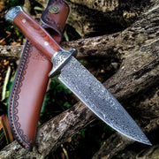 Fruit Camping Handle Meat Cleaver Damascus Steel Outdoor High-hardness Survival Knife Damascus Free Leather Case by China Dropship