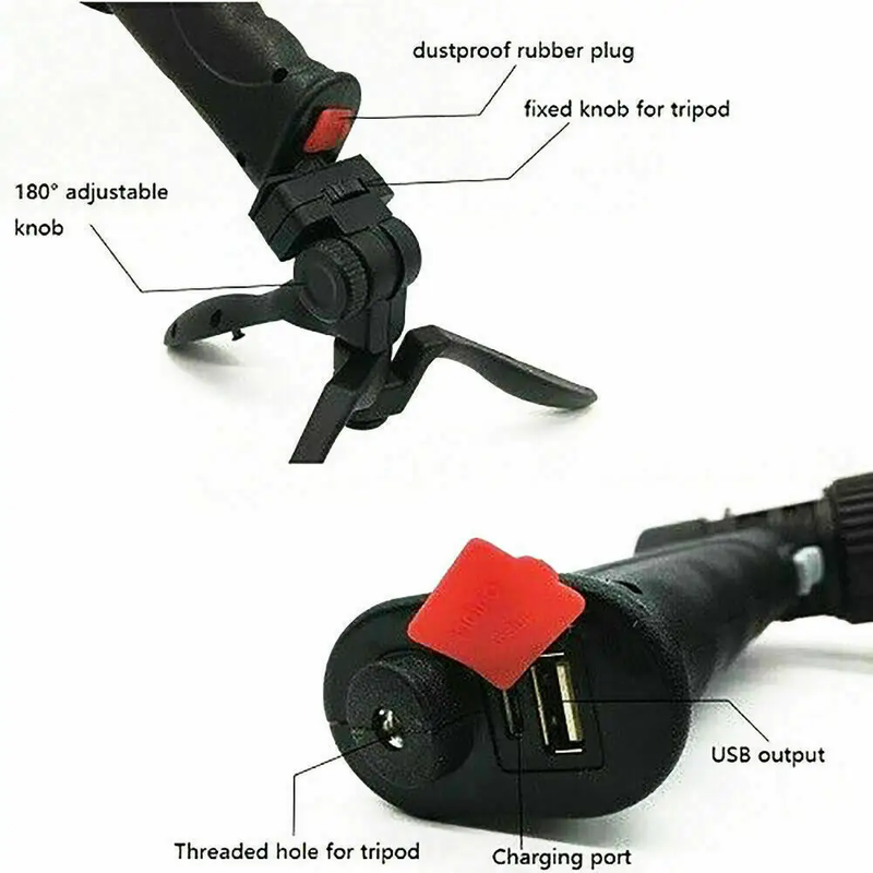 LED Handheld Spotlight Rechargeable Hunting Camping Flashlight by salelink.co.nz
