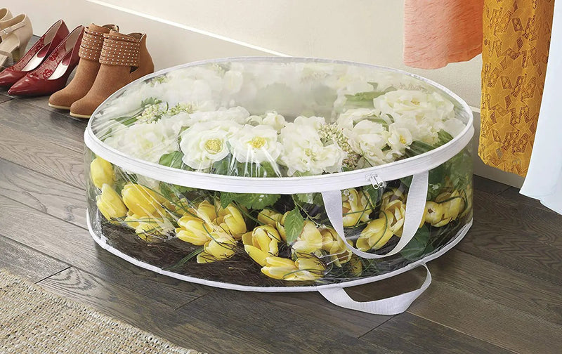 60x20cm Clear Christmas Wreath Storage Bag Packaging Bag by salelink.co.nz