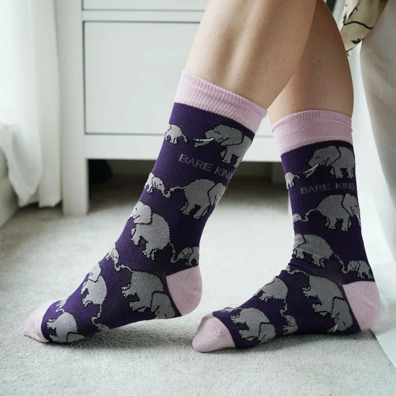 Barekind NZ Socks Save the Elephants Bamboo Socks Save the Elephants Bamboo Socks