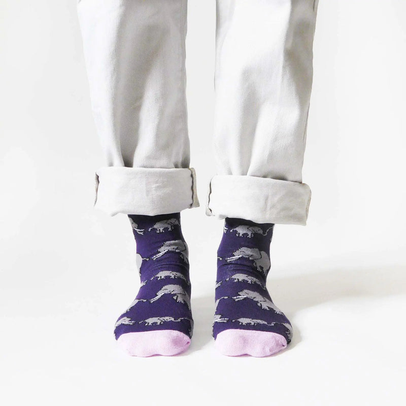 Save the Elephants Bamboo Socks by Barekind NZ
