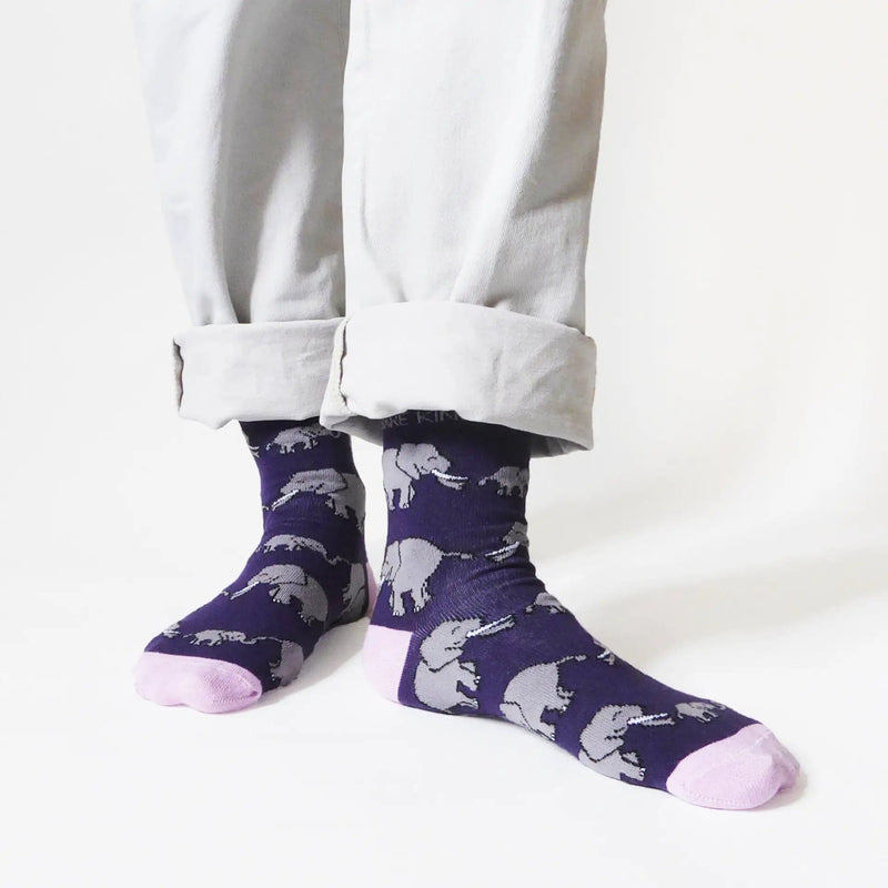 Barekind NZ Socks Save the Elephants Bamboo Socks Save the Elephants Bamboo Socks