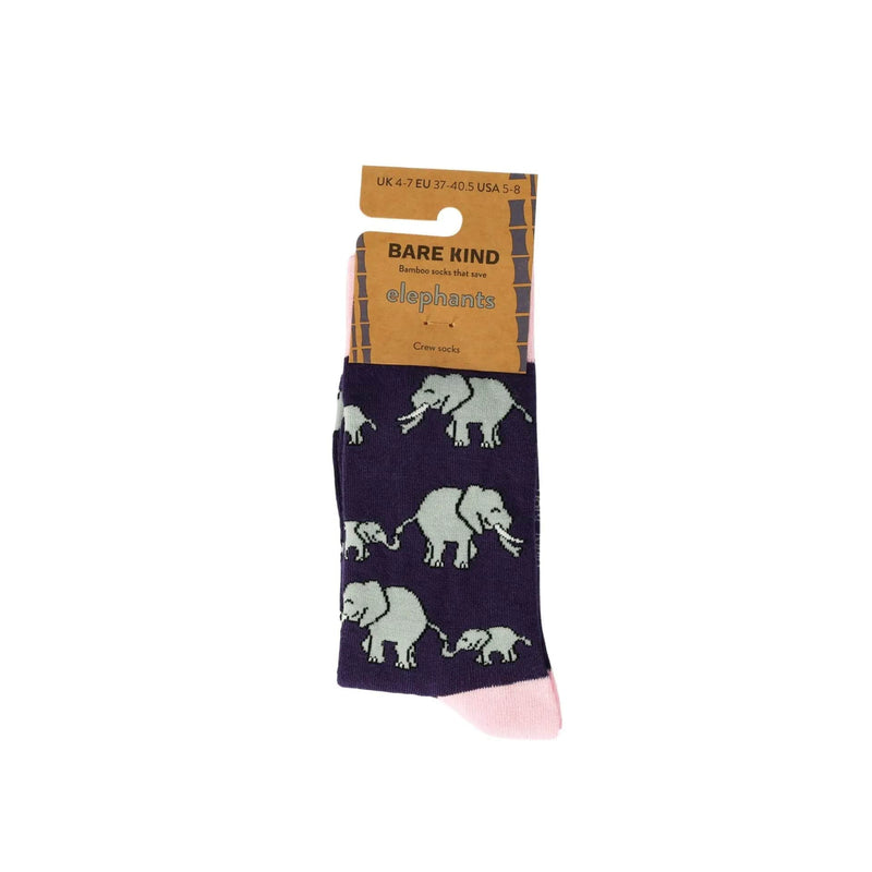 Barekind NZ Socks Save the Elephants Bamboo Socks Save the Elephants Bamboo Socks