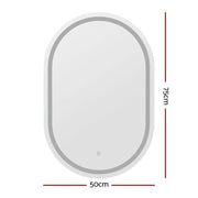 SportZone.co.nz Health & Beauty > Makeup > Makeup Mirrors Embellir 2 LED Wall Mirror With Light 50X75CM Bathroom Decor Oval Mirrors Vanity Embellir 2 LED Wall Mirror With Light 50X75CM Bathroom Decor Oval Mirrors Vanity