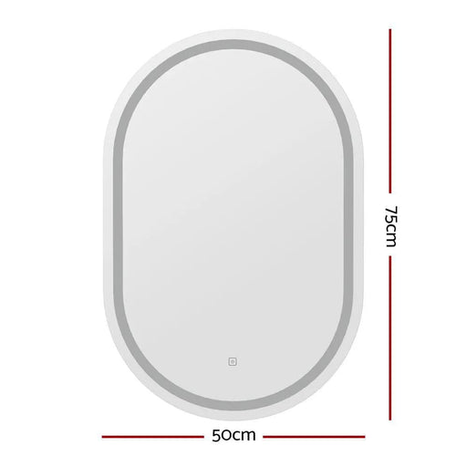 SportZone.co.nz Health & Beauty > Makeup > Makeup Mirrors Embellir 2 LED Wall Mirror With Light 50X75CM Bathroom Decor Oval Mirrors Vanity Embellir 2 LED Wall Mirror With Light 50X75CM Bathroom Decor Oval Mirrors Vanity