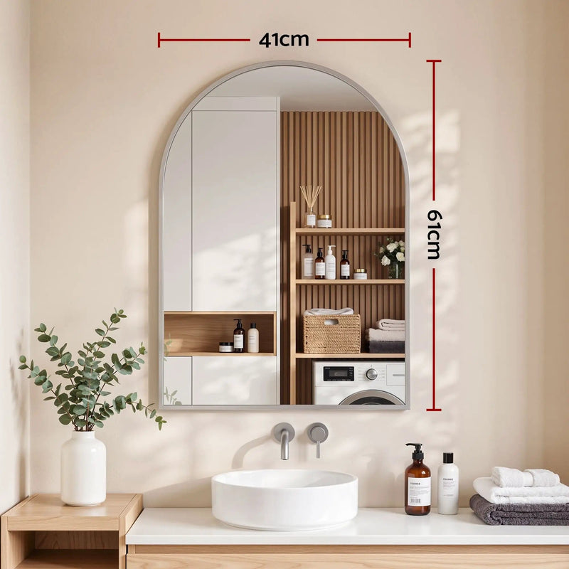 SportZone.co.nz Home & Garden > Decor > Mirrors Embellir 61x41cm Silver Arch Wall Mirror Embellir 61x41cm Silver Arch Wall Mirror