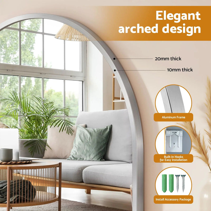 SportZone.co.nz Home & Garden > Decor > Mirrors Embellir 61x41cm Silver Arch Wall Mirror Embellir 61x41cm Silver Arch Wall Mirror