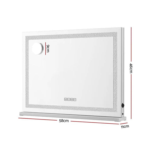 SportZone.co.nz Home & Garden > Decor > Mirrors Embellir Bluetooth Makeup Mirror 58x46cm Hollywood Vanity with LED Light Crystal Embellir Bluetooth Makeup Mirror 58x46cm Hollywood Vanity with LED Light Crystal