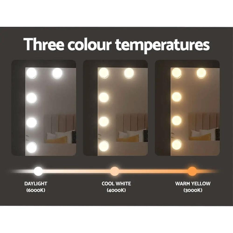 SportZone.co.nz Home & Garden > Decor > Mirrors Embellir Bluetooth Makeup Mirror 58x46cm Hollywood Vanity with LED Light Wall Embellir Bluetooth Makeup Mirror 58x46cm Hollywood Vanity with LED Light Wall