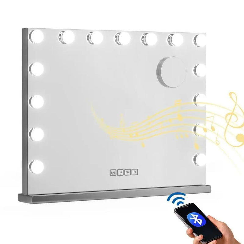 SportZone.co.nz Home & Garden > Decor > Mirrors Embellir Bluetooth Makeup Mirror 58x46cm Hollywood Vanity with LED Light Wall Embellir Bluetooth Makeup Mirror 58x46cm Hollywood Vanity with LED Light Wall