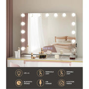 SportZone.co.nz Home & Garden > Decor > Mirrors Embellir Bluetooth Makeup Mirror 58x46cm Hollywood Vanity with LED Light Wall Embellir Bluetooth Makeup Mirror 58x46cm Hollywood Vanity with LED Light Wall