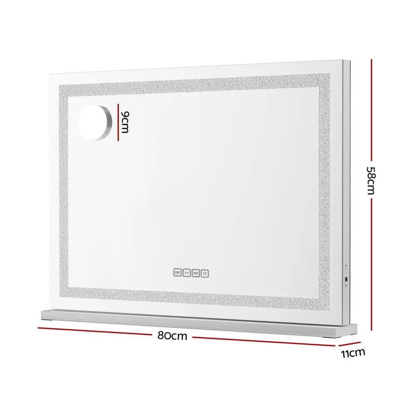SportZone.co.nz Home & Garden > Decor > Mirrors Embellir Bluetooth Makeup Mirror 80x58cm Hollywood Vanity with LED Light Crystal Embellir Bluetooth Makeup Mirror 80x58cm Hollywood Vanity with LED Light Crystal