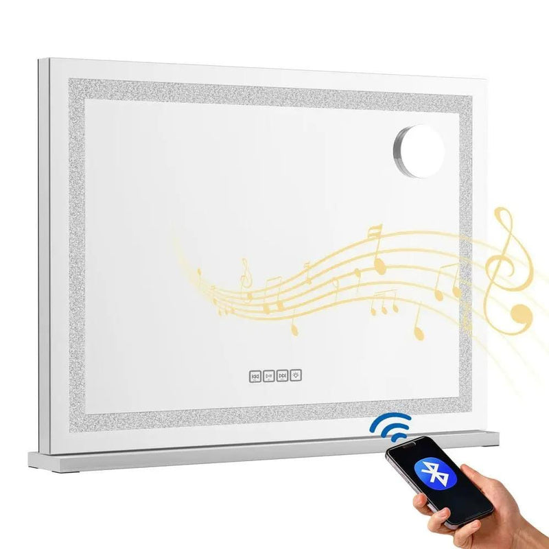 SportZone.co.nz Home & Garden > Decor > Mirrors Embellir Bluetooth Makeup Mirror 80x58cm Hollywood Vanity with LED Light Crystal Embellir Bluetooth Makeup Mirror 80x58cm Hollywood Vanity with LED Light Crystal