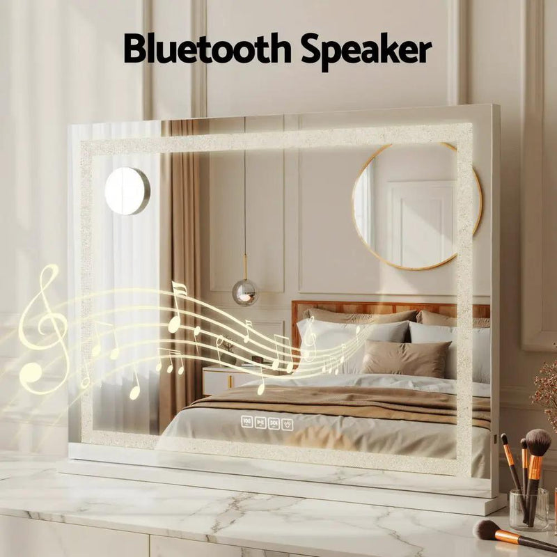 SportZone.co.nz Home & Garden > Decor > Mirrors Embellir Bluetooth Makeup Mirror 80x58cm Hollywood Vanity with LED Light Crystal Embellir Bluetooth Makeup Mirror 80x58cm Hollywood Vanity with LED Light Crystal
