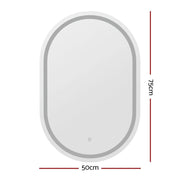 SportZone.co.nz Home & Garden > Decor > Mirrors Embellir LED Wall Mirror With Light 50X75CM Bathroom Decor Oval Mirrors Vanity Embellir LED Wall Mirror With Light 50X75CM Bathroom Decor Oval Mirrors Vanity