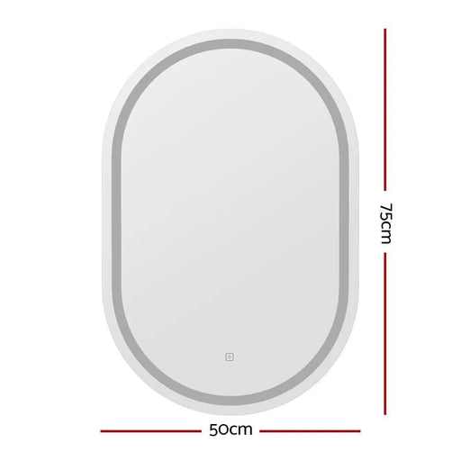 SportZone.co.nz Home & Garden > Decor > Mirrors Embellir LED Wall Mirror With Light 50X75CM Bathroom Decor Oval Mirrors Vanity Embellir LED Wall Mirror With Light 50X75CM Bathroom Decor Oval Mirrors Vanity