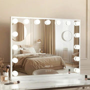 SportZone.co.nz Home & Garden > Decor > Mirrors Embellir Makeup Mirror 58x45cm Hollywood Vanity with LED Light Tabletop White Embellir Makeup Mirror 58x45cm Hollywood Vanity with LED Light Tabletop White