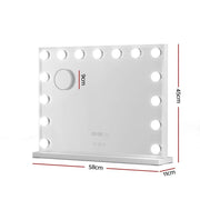 SportZone.co.nz Home & Garden > Decor > Mirrors Embellir Makeup Mirror 58x45cm Hollywood Vanity with LED Light Tabletop White Embellir Makeup Mirror 58x45cm Hollywood Vanity with LED Light Tabletop White