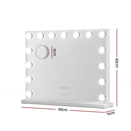 SportZone.co.nz Home & Garden > Decor > Mirrors Embellir Makeup Mirror 58x45cm Hollywood Vanity with LED Light Tabletop White Embellir Makeup Mirror 58x45cm Hollywood Vanity with LED Light Tabletop White